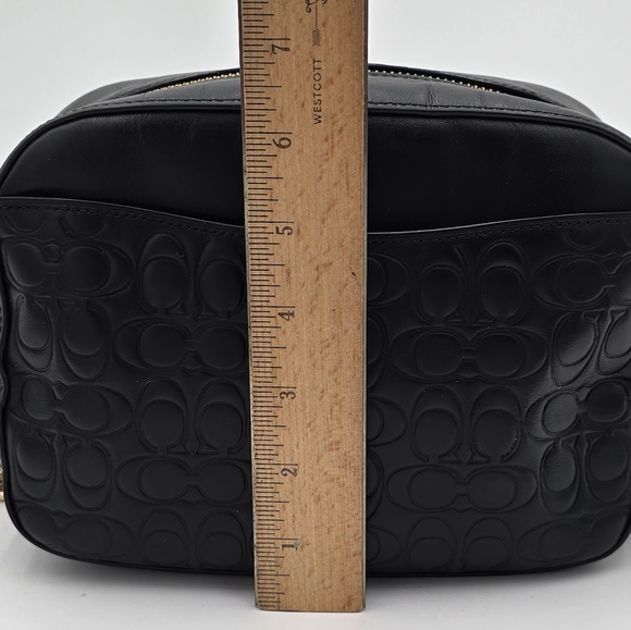 Coach Camera Bag w/ Signature Embossed Leather in Black, EUC - Picture 11 of 15